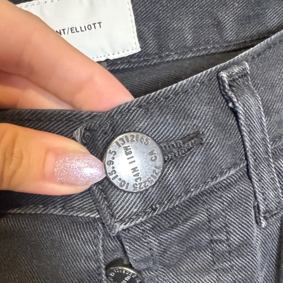 Current/Elliott Charcoal black Jeans front zip legs - Picture 4 of 6